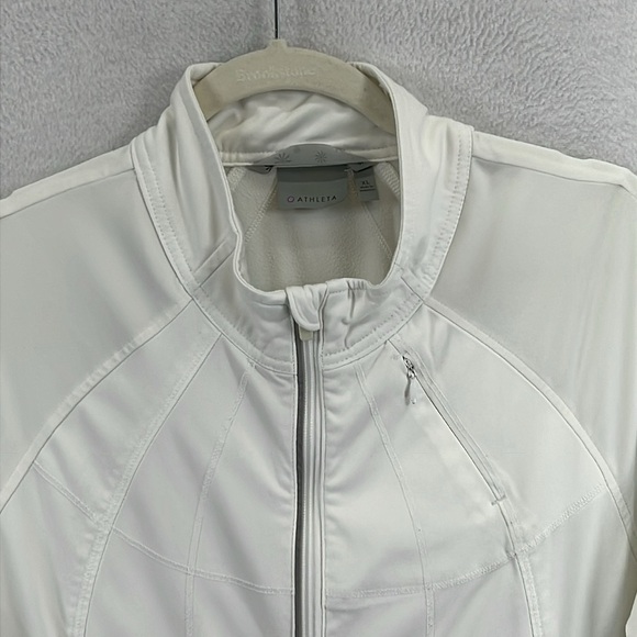 Athleta Women’s Jacket Sz XL White Polyester & Spandex 3 Front Pockets EUC - Picture 3 of 12